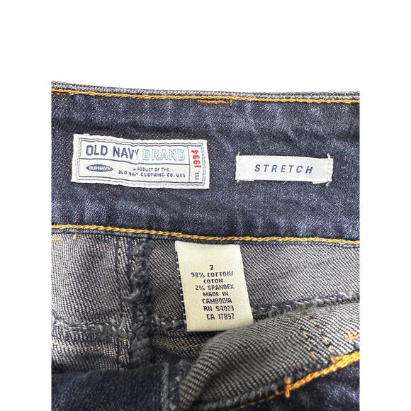 Y2K Old Navy Dark Blue Denim Mini Cargo Pocket Skirt Size 2 - Picture 6 of 9